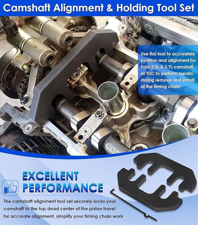 Camshaft Holding Tool Kit for Ford 3.5L & 3.7L 4V Engines, Timing Alignment Holder Tool with Chain Tension Tool Replace 303-1248 303-1530