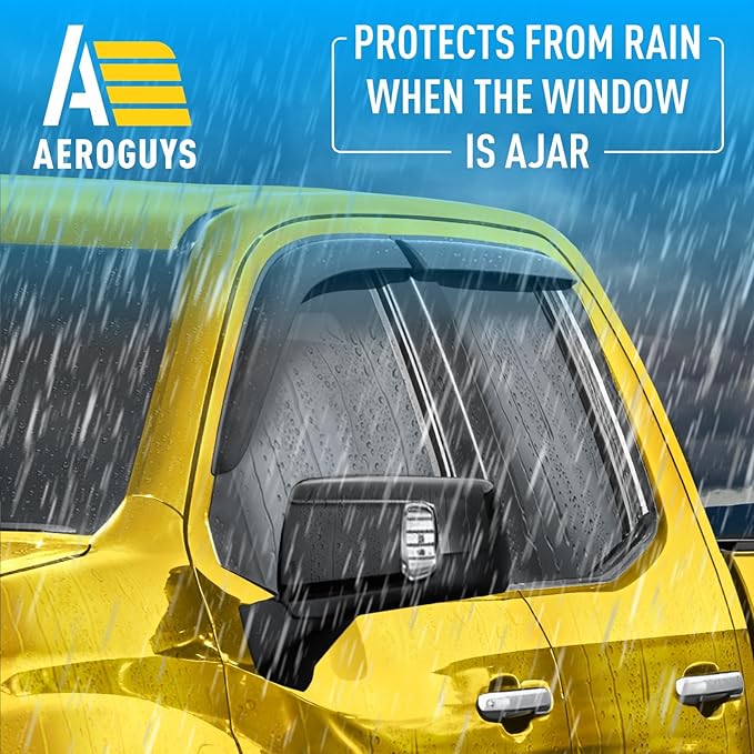 Extra Durable Window Deflectors Tape-On Window Visors Rain Guards Fit for Chevrolet (Chevy) Silverado 1500 2019-2026 Double Cab, Sun Visors, Wind Vent for Shades, Exterior Car Accessories- 4pcs.AG0024