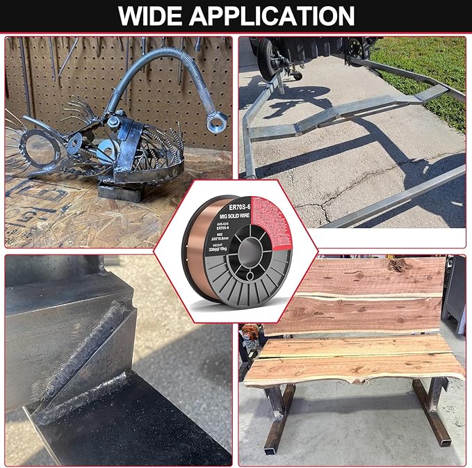 ER70S-6 .035-Inch on 33-Pound Spool Carbon Steel Mig Solid Strong ABS Plastic Spool Welding Wire (0.035-Inch 33 LB)