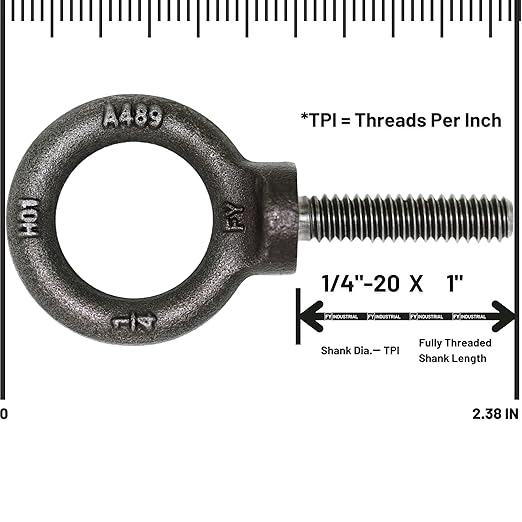 10 Pcs Lifting Shoulder Eye Bolts 1/4"-20 X 1