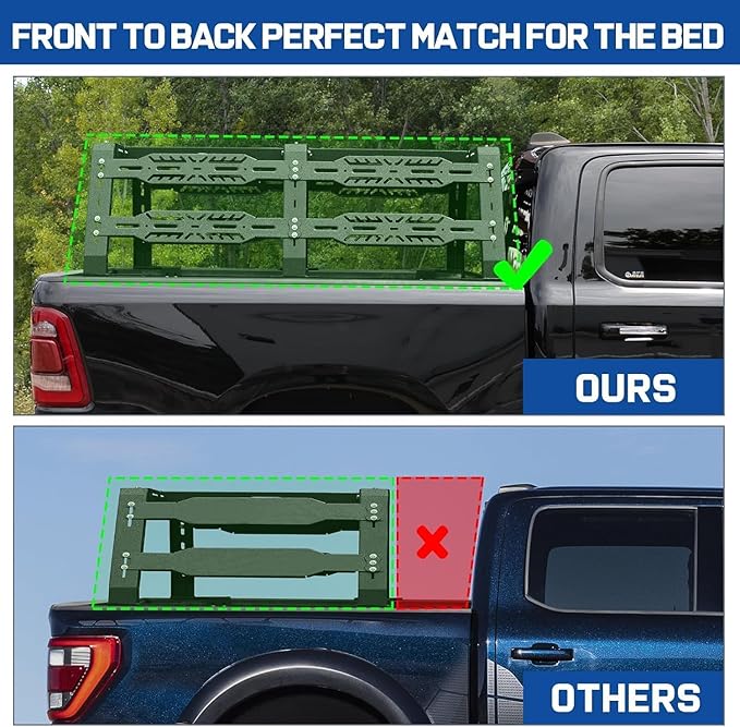 Overland Bed Rack for Full Size Truck 22" 1/2 Bed Rack Compatible with 2007-2025 Toyota Tundra with Factory Bed Rails, for Without Tonneau Bed Cover.