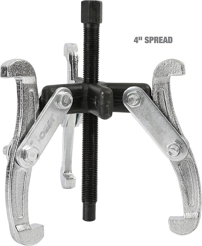 OEMTOOLS 25903 3 Jaw Puller and 2 Jaw Puller Kit, Removes Gears and Bearings for Auto Repair and Maintenance, 4 Inch Spread, Reversible Jaws, 5 Ton Capacity, High-Alloy Steel
