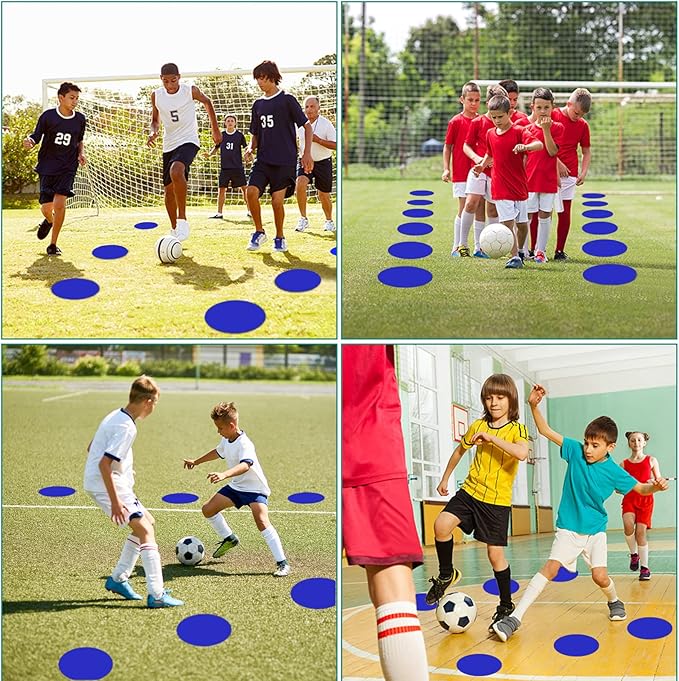 Spot Markers Rubber Floor Dots 9inch Non Slip Agility Dots Flat Cones for Kids Sports Soccer Basketball Training, Gym Training, Preschool Kindergarten Classroom