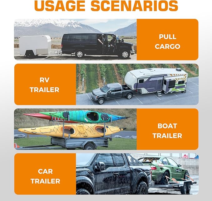 Kingfun Adjustable Trailer Hitch - Drop Hitch 2.5 Inch Receiver, 6 Inch Drop/Rise Tow Hitch, Tri Ball (1-7/8" & 2" & 2-5/16" Balls), 18500 Lbs Gtw, Aluminum Heavy Duty Hitch with Anti-Theft Pins