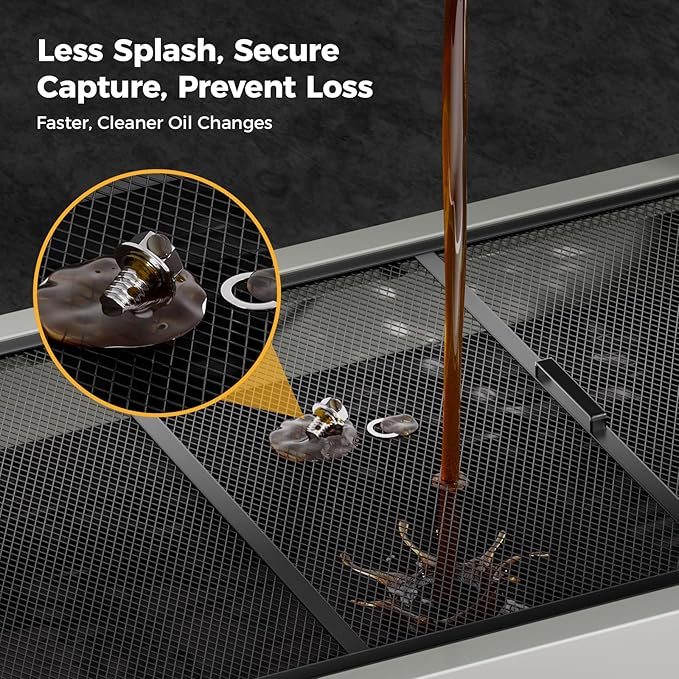 25 Gal Electric Oil Drain Pan, 110V High-Flow Pump, 9.8 FT Hose, 200 W Motor, 2 Locking Swivel Casters and 2 Directional Wheels Stable, Folding Handle, Heavy-Duty for Trucks, RVs, SUVs, Gray