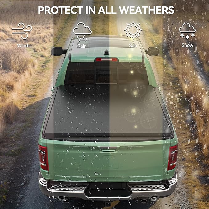 LEDKINGDOMUS Soft Roll-Up Truck Bed Tonneau Cover Fits for Nissan Frontier 2005-2025 (NOT for México), 5ft Bed, Durable Double-Layer PVC for Complete Protection