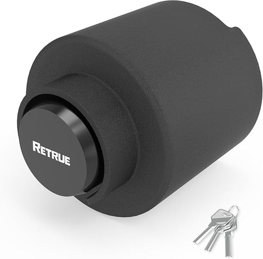 RETRUE Heavy Duty Trailer Lock, Fits 2 5/16-Inch Couplers, Ball Coupler&Safety Chains Anti-Theft,Trailer Hitch Locks for RV, Cargo, Boat, Dump Trailer (Black)