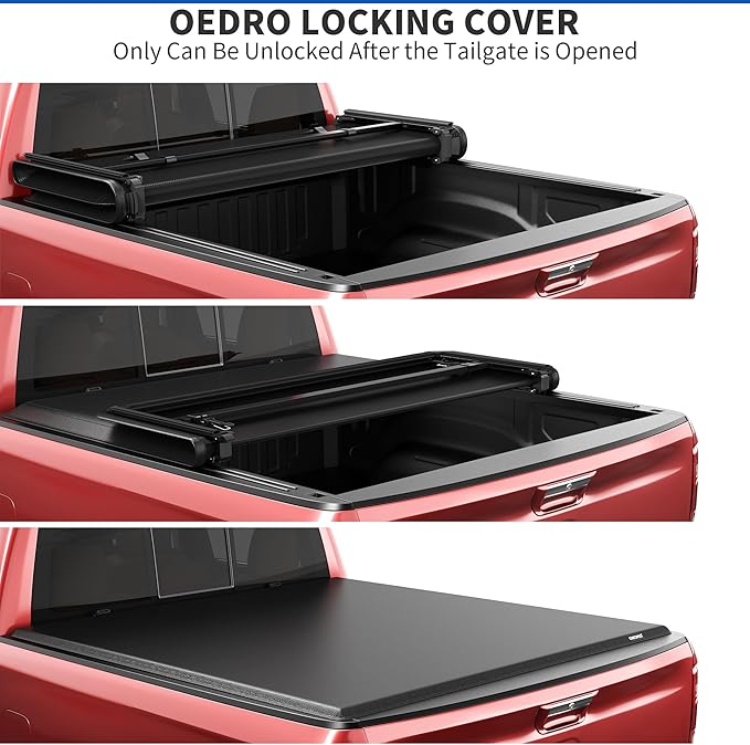 OEDRO Soft Tri-fold Truck Bed Tonneau Cover Fits for Ford F250 F350 F-250 F-350 Superduty 1999-2025 with 6.8 ft Bed