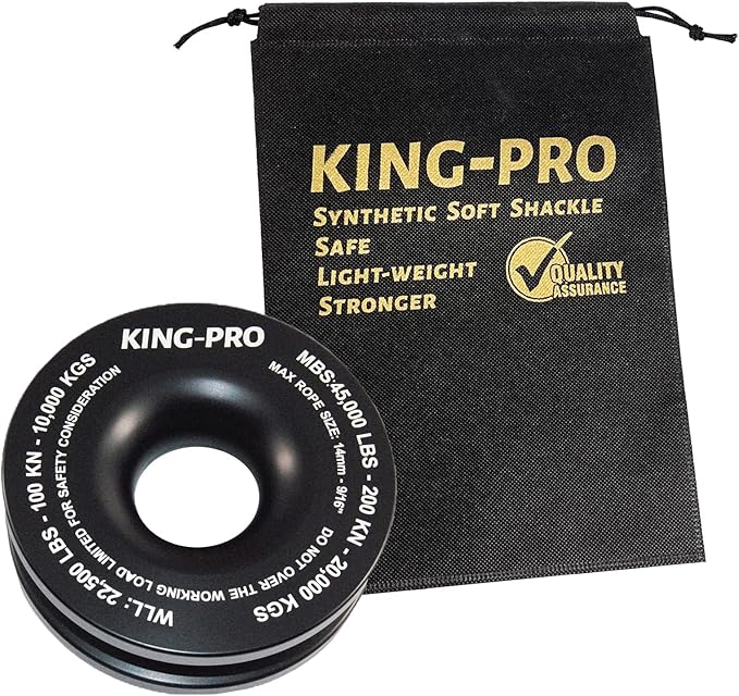 Snatch Recovery Ring, 45000 lbs Winch Snatch Block Pulley Towing Ring, for ATV UTV SUV Truck Off-Road Vehicle Towing Soft Shackle Recovery（Black）