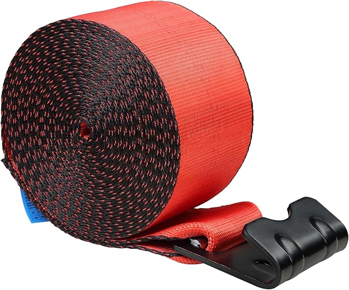 VEVOR Truck Straps, 4" x30' Heavy Duty Tie Down w/Flat Hooks 18,000lbs Break Strength, WLL# 6000lbs, Cargo Straps tie Down for Flatbeds, Trucks, Trailers, Farms, Rescues, Tree Saver, Red(10 Pack)
