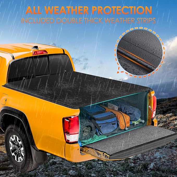 Nilight Soft Roll Up Truck Bed Tonneau Cover Compatible with Toyota Tacoma 2016 2017 2018 2019 2020 2021 2022 2023 6ft