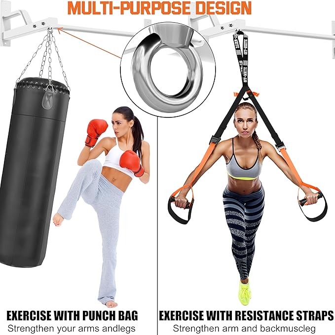 2025 Upgrade Pull Up Bar Wall Mounted - 600 lbs Heavy Duty Strength Training Pull-Up Bars, Ideal Rogue Pull Up Bar for Home and Commercial Gym, Easy Installation Chin Up Bar, Versatile Garage Pullup Bar