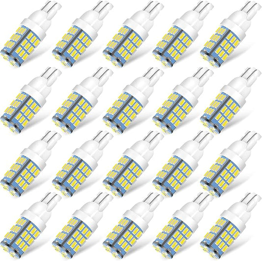 T10 921 194 168 175 LED Bulbs White 20-Packs, Super Bright 3014 42-SMD LED Replacement 12 Volt RV Camper Trailer Boat Trunk Interior Dome Map License Lights, Backup Reverse Lights