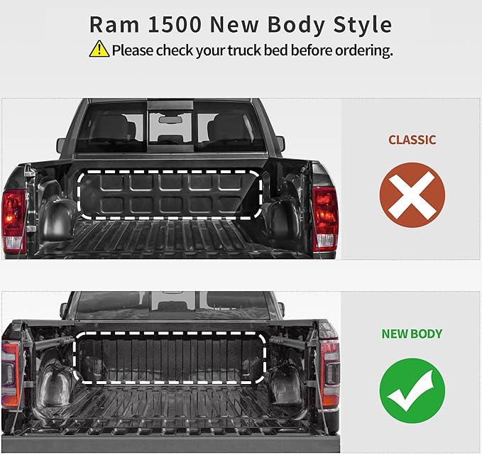 OEDRO Soft Roll Up Truck Bed Tonneau Cover Compatible with Dodge Ram 1500 New Body 2019 2020 2021 2022 2023 2024 2025, 5.6ft Bed Without Rambox