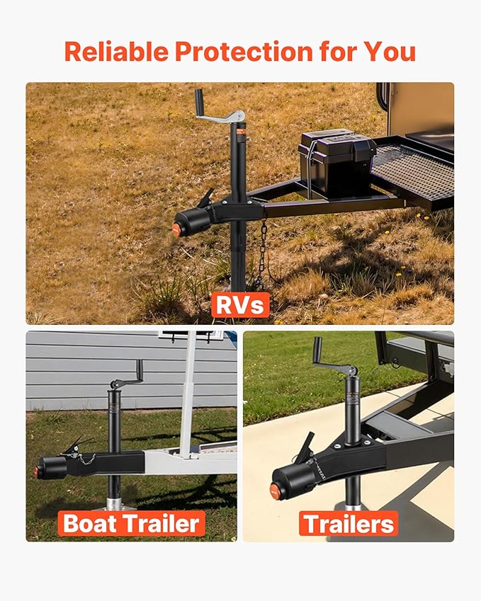 VEVOR Trailer Lock, Fits 2-5/16-Inch Cast Ball Couplers, Heavy Duty Hitch Lock with 3 Keys Secures Security Chains, Corrision-Resistant, Anti-Theft RV Trailer Locks for RV, Trailer, Boat