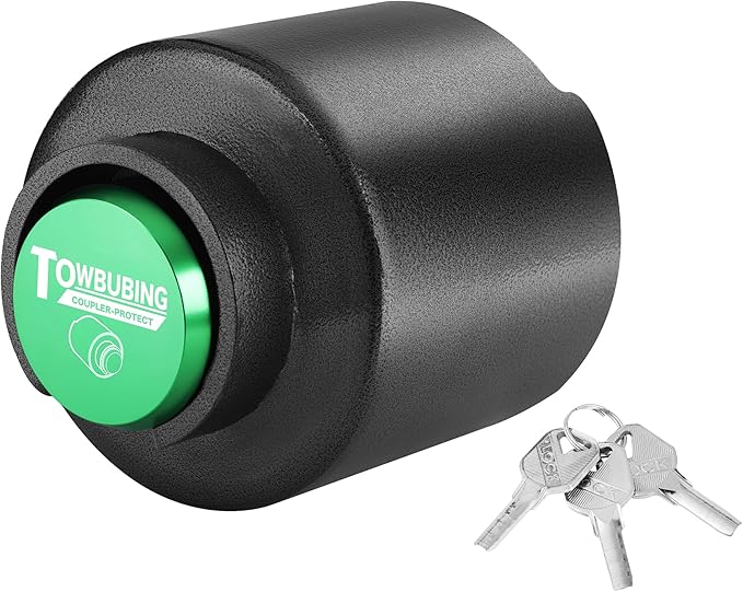 Trailer Coupler Lock, Fits 2 5/16-Inch Couplers, Secures Safety Chains, Upgrade Coating, Ice-Free Bottom Design, for RV, Trailer, Boat, Pickup, 360° Tamper-Proof, Heavy Duty Anti-Theft