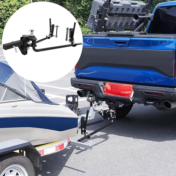 VEVOR Sway Control Weight Distribution Hitch, 1,500 lbs Capacity, Trailer Hitch Kit with 2-Inch Solid Steel Shank, 2-5/16 Inch Alloy Steel Ball, Powder-Coated Load Leveling, Black