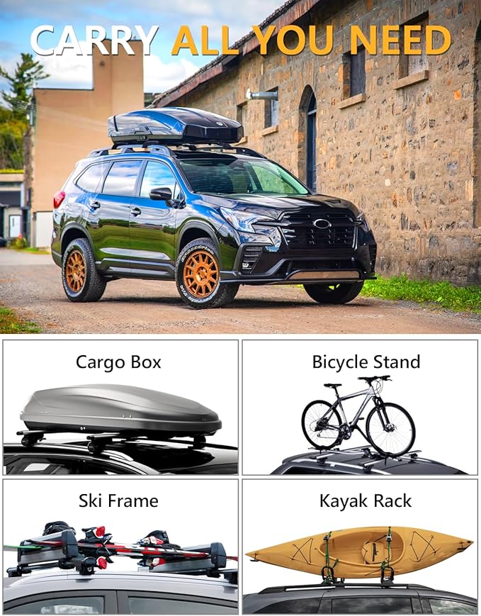 Tuyoung 300lbs Roof Rack Cross Bars Compatible with Subaru Ascent 2019-2026 with Raised Side Rails, Heavy Duty Anti-Theft Lockble Aluminum Roof Rails Crossbars Rooftop Luggage Racks Carrier