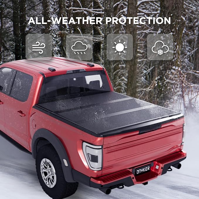 Hard Tri Fold Truck Bed Tonneau Cover Compatible with 2015-2025 Ford F150 5'5"Bed (66") with OE Track System