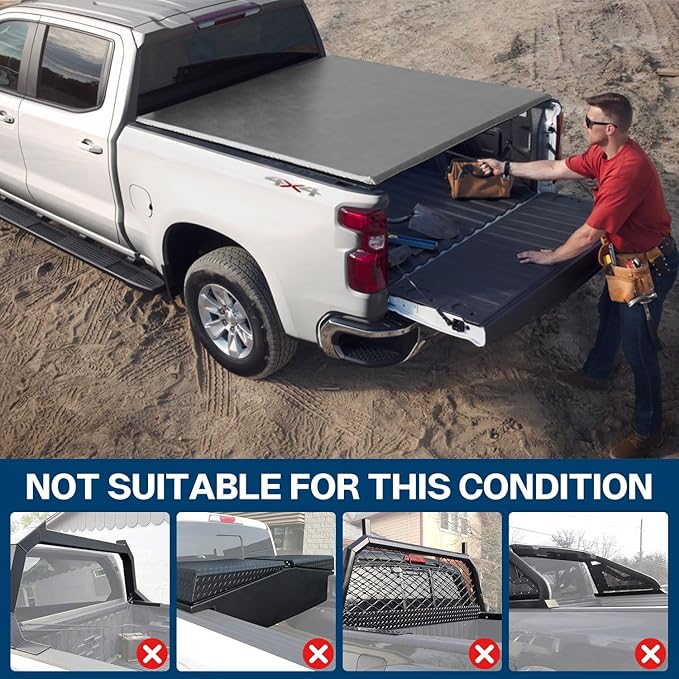 FASTFIT Soft Roll Up Tonneau Cover Fits 2009-2018 Ram 1500; 2010-2025 Ram 2500 3500; 2019-2024 Classic Ram 1500 with 6'4" (76.3in) Truck Bed w/o RamBox