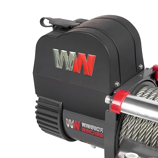 Warrior Winches Samurai 12500 lbs 12V Electric Winch with Steel Cable - Powerful Electric Winch for Trucks - 12500 lbs Load Capacity - Wireless Remote Included