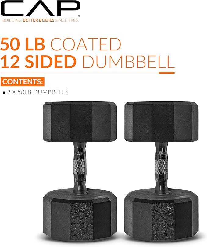 CAP Barbell Coated Dumbbell Weight | Multiple Options Pairs & Sets