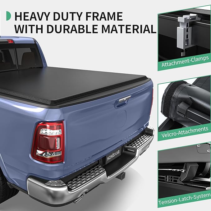 Soft Roll-Up Tonneau Cover Fit for Ford F-150 F150 2015-2025, Fleetside 5.5 Ft Bed