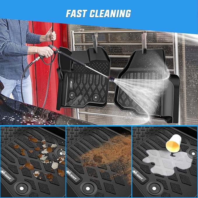 Nilight TPE Floor Mats for Ford F250 F350 F450 SuperCrew Crew Cab 2012 2013 2014 2015 2016 All Weather Custom Fit Heavy Duty Floor Liners