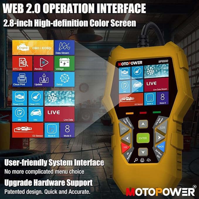 MOTOPOWER MP69040 Car OBD2 Scanner Code Reader Engine Fault Code Reader Scanner CAN Diagnostic Scan Tool for All OBD II Protocol Cars