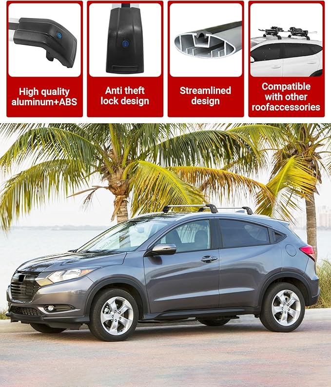 HEKA Lockable Roof Racks Cross Bars Compatible with Kia NIRO 2017 2018 2019 2020 2021 2022,Crossbar Cargo Carriers Luggage Rails Rooftop Accessories Canoe Kayak Bike Snowboard Skiboard