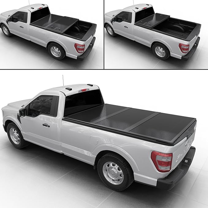 Hard Folding Truck Bed Tonneau Cover|HTF018|Fits 2015-2024 Ford F-150 8FT Bed (98")