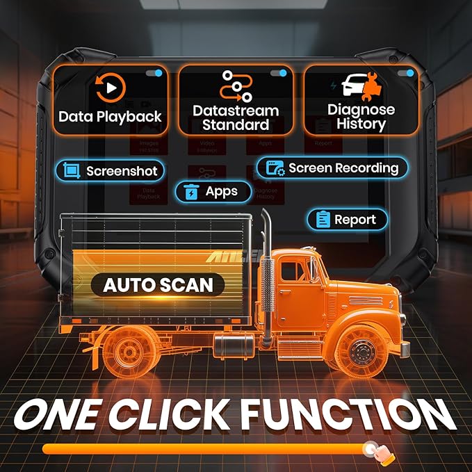 ANCEL V5 HD PRO Heavy Duty Truck Scanner, New Bi-Directional Control Diesel Full System Diagnostic Tool with 40+ Resets, ABS SRS D-P-F Regen, Lifetime Free Updates for Semi Trucks Commercial Vehicles