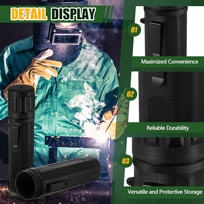 Zonon 4 Pcs Electrode Rod Storage Tube 14 Inch Airproof and Waterproof Welding Rod Holder for Canister(Black)