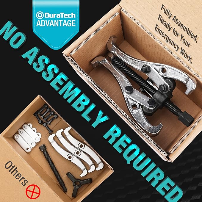 DURATECH 6-Inch 3-Jaw Gear Puller, Removal Tool for Gears, Pulleys, Bearings and Flywheels, Fully Assembled, CR-V Steel