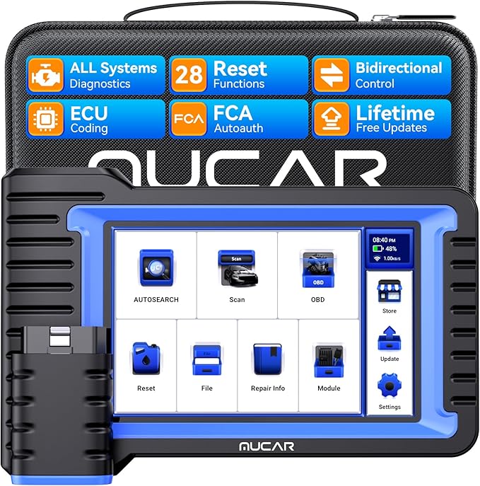 MUCAR Bidirectional Scan Tool, VO7Y All Systems & 28+ Resets OBD2 Scanner Diagnostic Tool with ECU Coding,Wireless Scanner for Car with Active Test