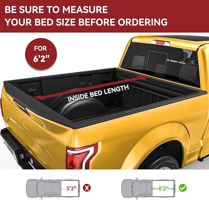 YITAMOTOR Soft Tri-fold Truck Bed Tonneau Cover Compatible with 2015-2022 Chevy Colorado/GMC Canyon, Fleetside 6.2 ft Bed