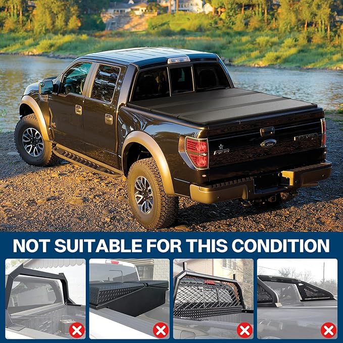 FASTFIT Hard Tri-Fold Tonneau Cover Fits 2009-2025 Ram 1500 with 5'7" (67.4in) Truck Bed w/o RamBox | On Top |
