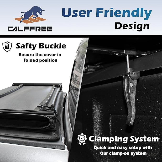 Soft Tri-Fold Truck Bed Tonneau Cover Compatible with 2015-2026 Ford F-150 | 6.5' Bed (78") | CFST-017