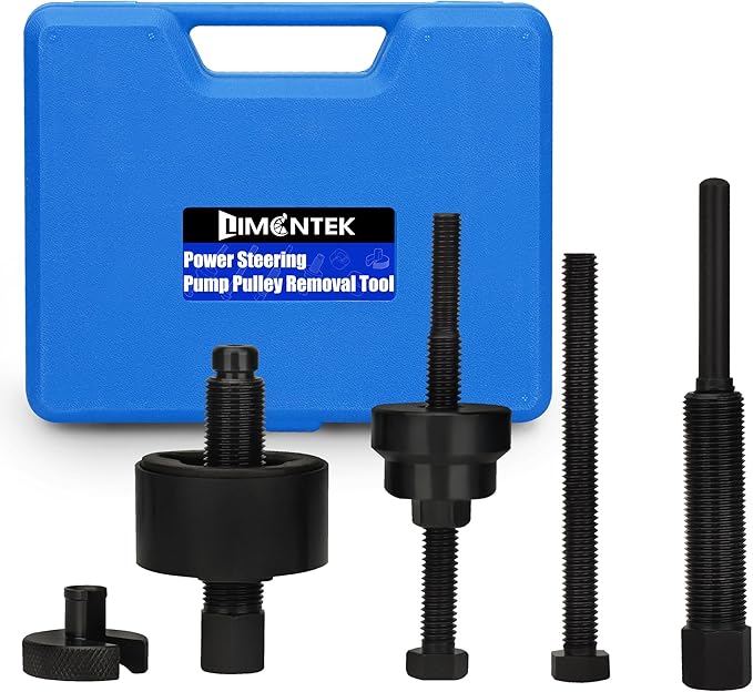 Power Steering Pulley Puller Installer Tool Set, Power Steering Pump Pulley Removal Tool Compatible with Ford, GM, VW and Chrysler Vehicles