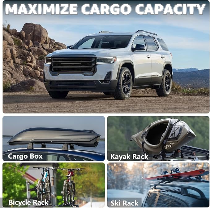 Roof Rack Cross Bars Compatible with Nissan Pathfinder 2022-2025, Adjustable Aluminum Heavy Duty 300 LBS Anti-Theft Lock Cargo Carrier Rooftop Crossbar Accessories for Bike, Basket, Snowboard, Luggage