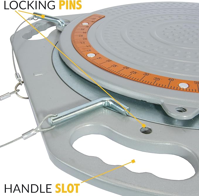 AutoSolo Low Profile Wheel Alignment Turn Plates - 4-Ton Capacity, Brass Dial Measurements, with Bonus Accessories for Complete Wheel Alignment & Balancing Tools (One Pair)