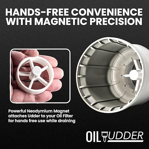 XL Oil Change Tool - Fits Oil Filters Up to 4" Diameter - Spill-Free Oil Filter Funnel with Magnet - Hands Free Magnetic Hold to Filter - Durable Nitrile Rubber Construction for Maximum Grip