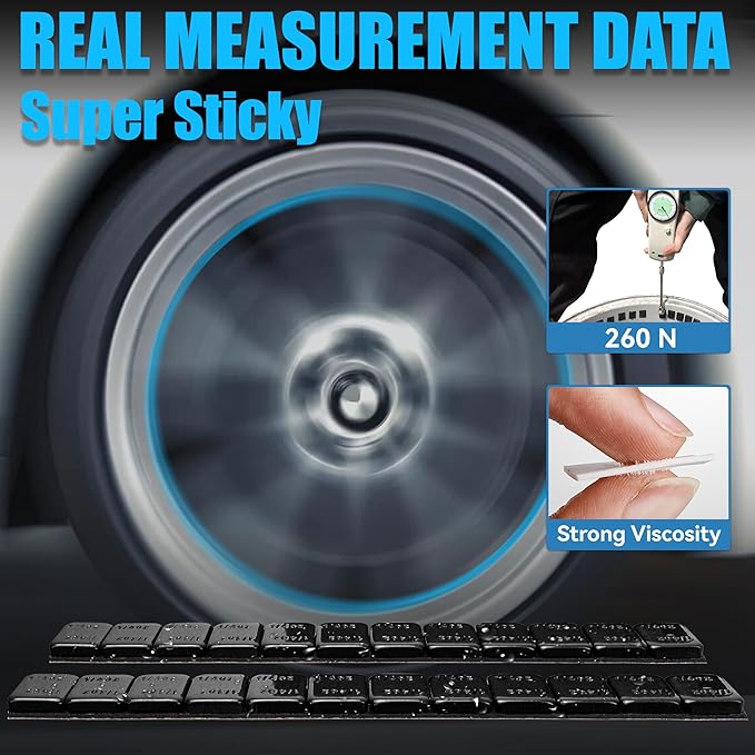 0.25 Oz Black Adhesive Wheel Weights（715pcs,11lbs/5kg）,1/4 Oz Stick on Wheel Weights for Cars, Trucks, SUVs, Motorcycles, Low Profile