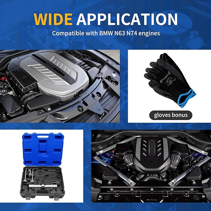 Engine Timing Locking Tool Kit Compatible with BMW V8 N63 S63(No Valve Lift) N65 N74 X5 X6 Drive 750I 760I, Camshaft Cam Alignment Timing Tool