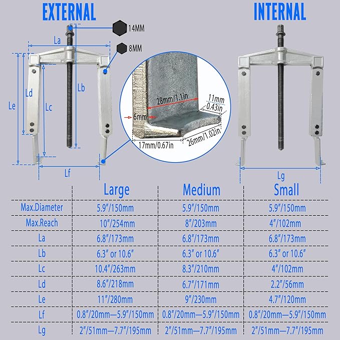 3 in 1 Gear Puller Set,9pcs 2 Jaw Bearing Flywheel Puller Kit with Reversible Jaws,Cr-V Steel Heavy Duty Pulley Puller Tool for Pulley Gear Bearing Flywheel Removal.