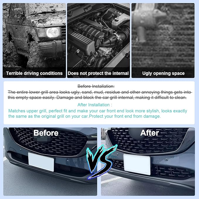 CDEFG 2024 2025 2026 CX-5 Front Grill Mesh Inserts Trims Front Grille Guard Compatible with 2022-2025 2026 Mazda CX-5 Car Exterior Accessories ABS Material 2024 2025 CX-5 Accessories(2PCS)