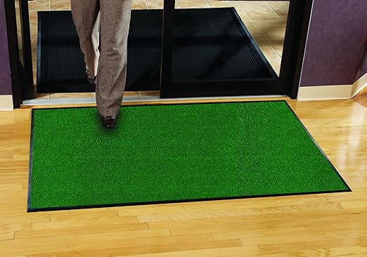 Guardian Platinum Series Indoor Wiper Floor Mat, Rubber with Nylon Carpet, 4'x18', Green