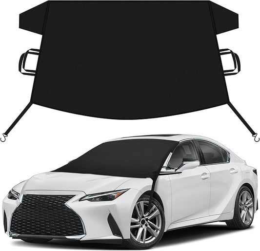 EcoNour Car Snow Cover Compatible for Lexus IS300 | Windshield Cover for Ice and Snow with S-Hook Straps | Heavy-Duty 600D Oxford Winter Car Cover, Waterproof & Anti-Slip