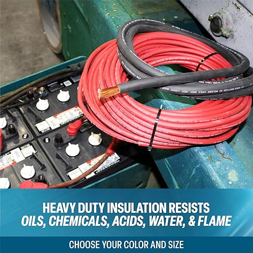 TEMCo 4 Gauge AWG 225 Ft Black Flexible Pure Copper Made in USA Welding Cable Battery Wire - Heavy Duty Solar, Inverter, Car, RV, Truck