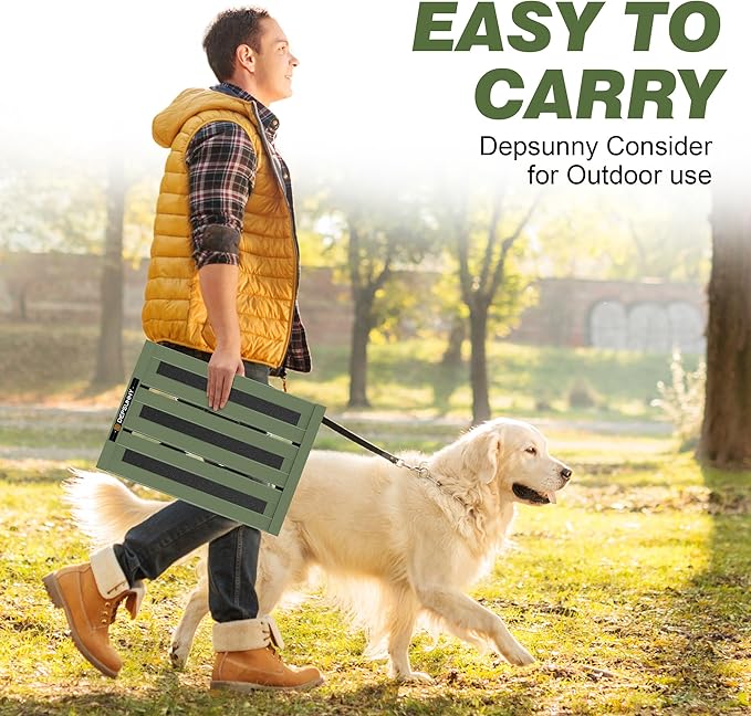 Adjustable RV Step Stool, 3-Step Height Adjustment, Foldable Legs, Wide Anti-Slip Surface,Supports Up to 1,000 lb, Premium Aluminum Construction Easy to Carry (Army Green)